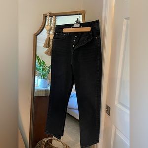 Agolde Riley highwaist button fly organic cotton jeans size 28